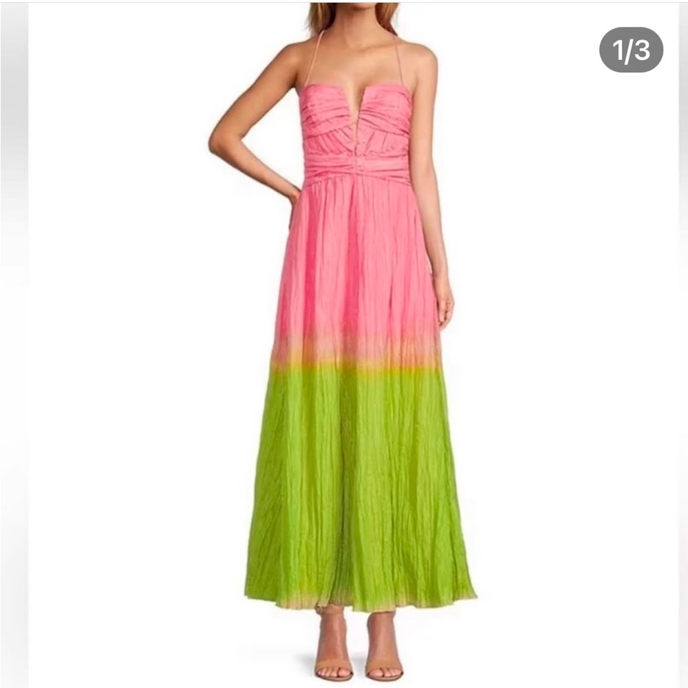 Antonio Melani Seraphina Ombre Sweetheart Neck A-Line Maxi Dress